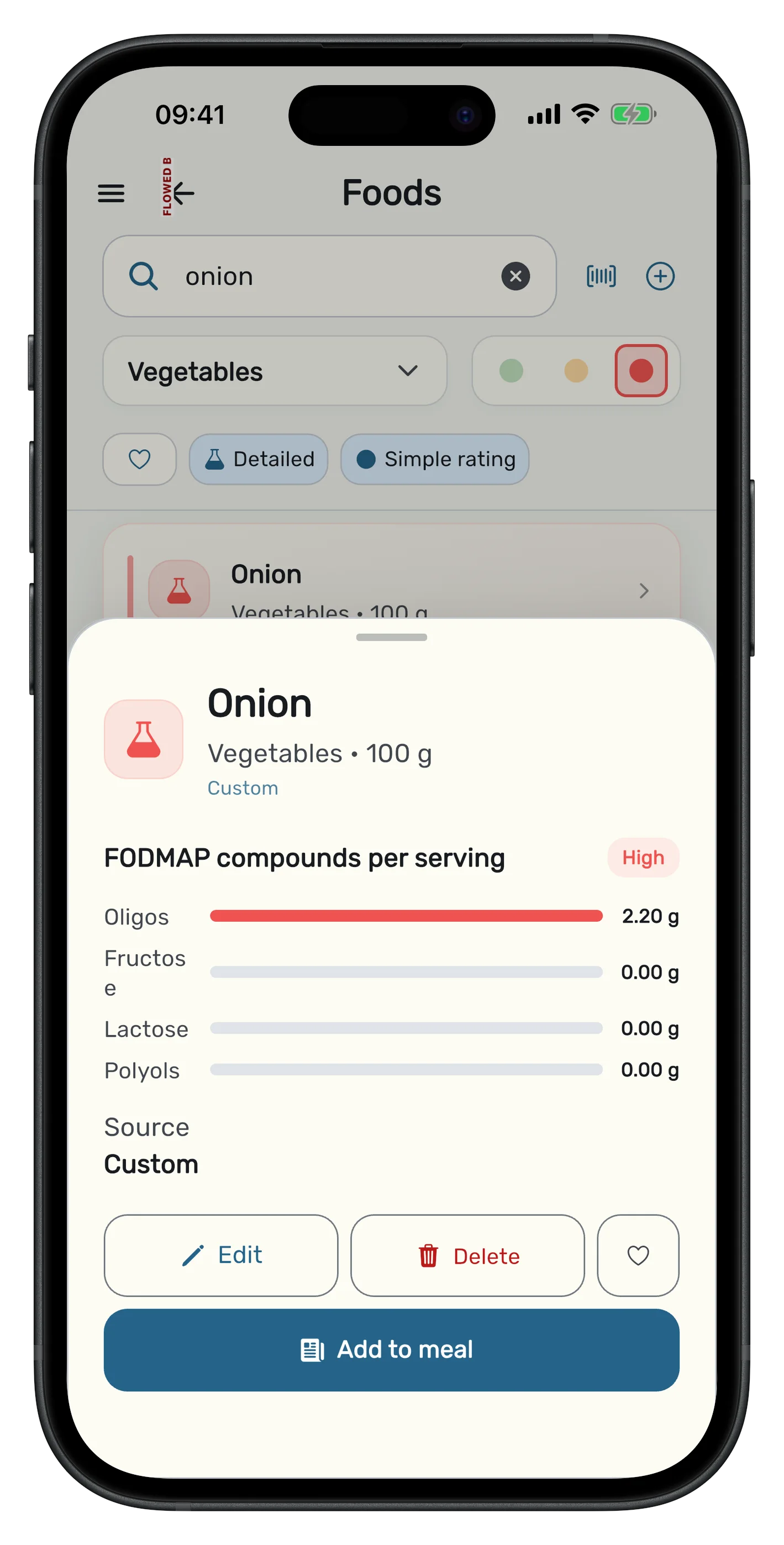Bloat Gone meal tracker