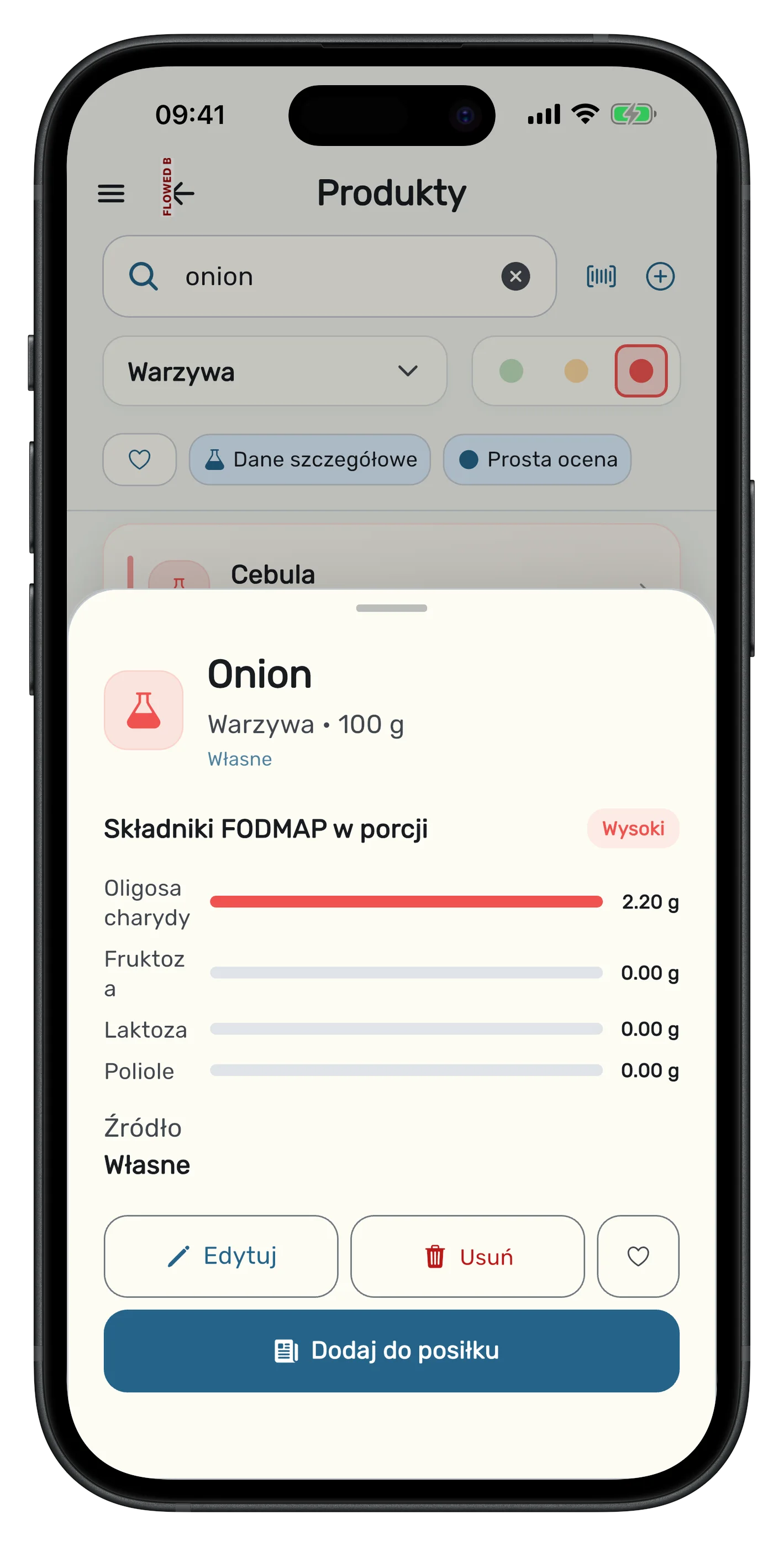 Dziennik posiłków w Bloat Gone